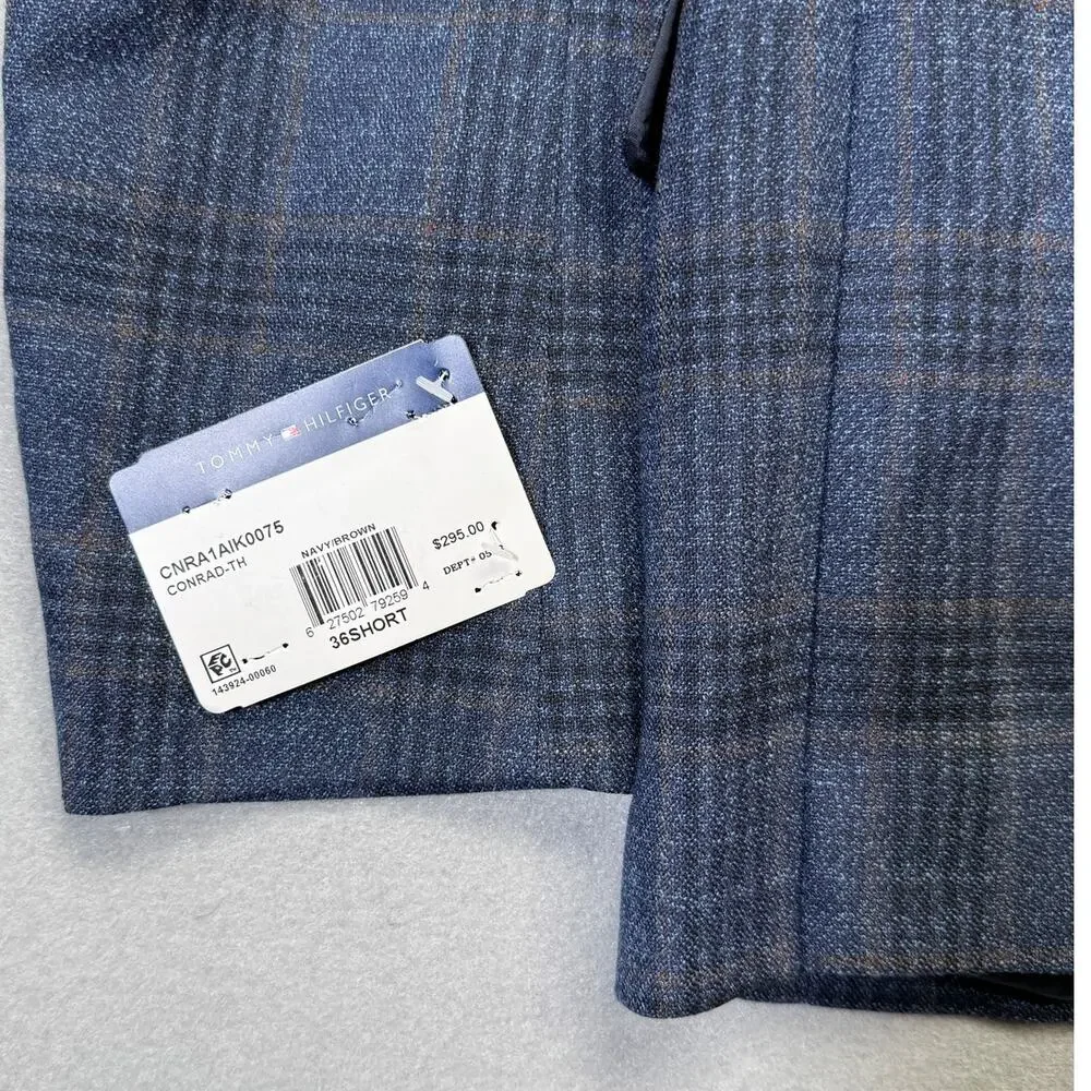 Tommy Hilfiger Men's Modern-Fit Check Sport Coat navy/brown 36S $295